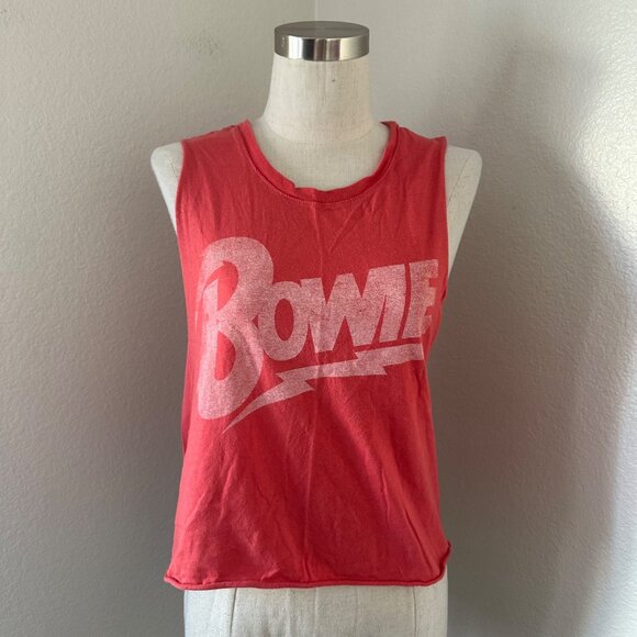 Daydreamer Bowie Ziggy Stardust Tour 72 Tank Top Crew Neck Cotton Blend Raw Edge - Picture 2 of 11